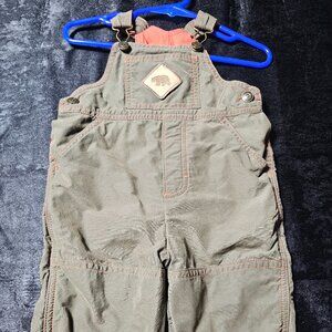 Y2K Hartstrings Tan/Olive/Orange Buffalo Utility Overalls 12M